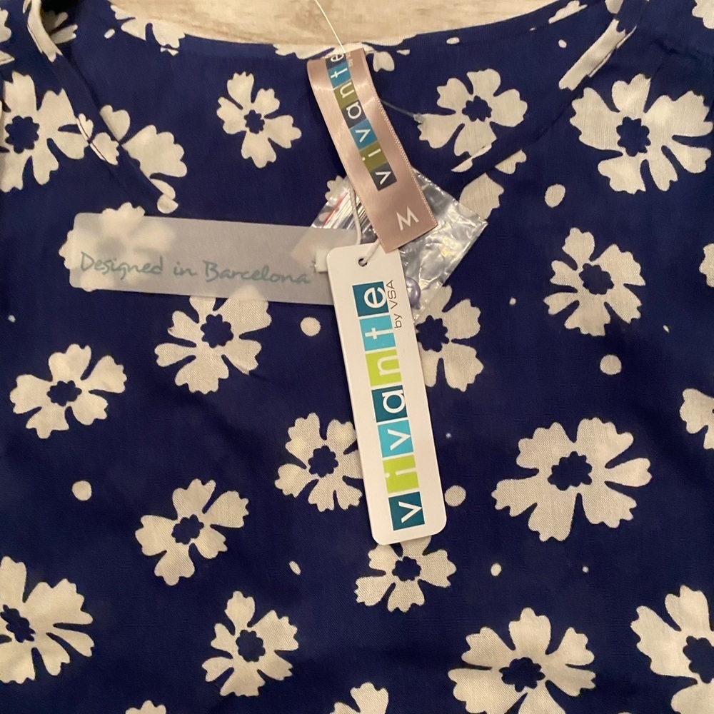 VIVANTE casual printed long sleeve beach resort vacation style coverup/M - Picture 7 of 9